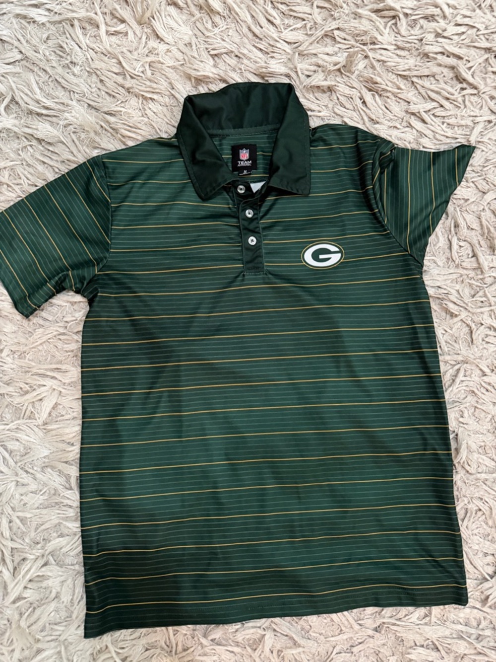 NFL Green & Gold Striped Team Polo